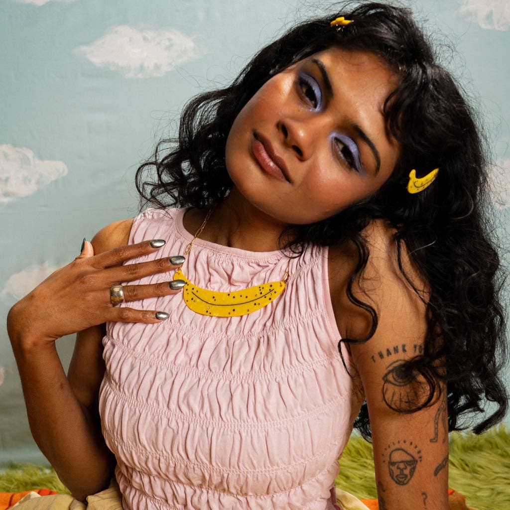 Peach Beast - Wholesale Pendant/Charm Necklace - Ripe Banana Statement Necklace3