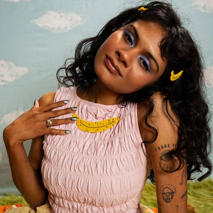 Peach Beast - Wholesale Pendant/Charm Necklace - Ripe Banana Statement Necklace3