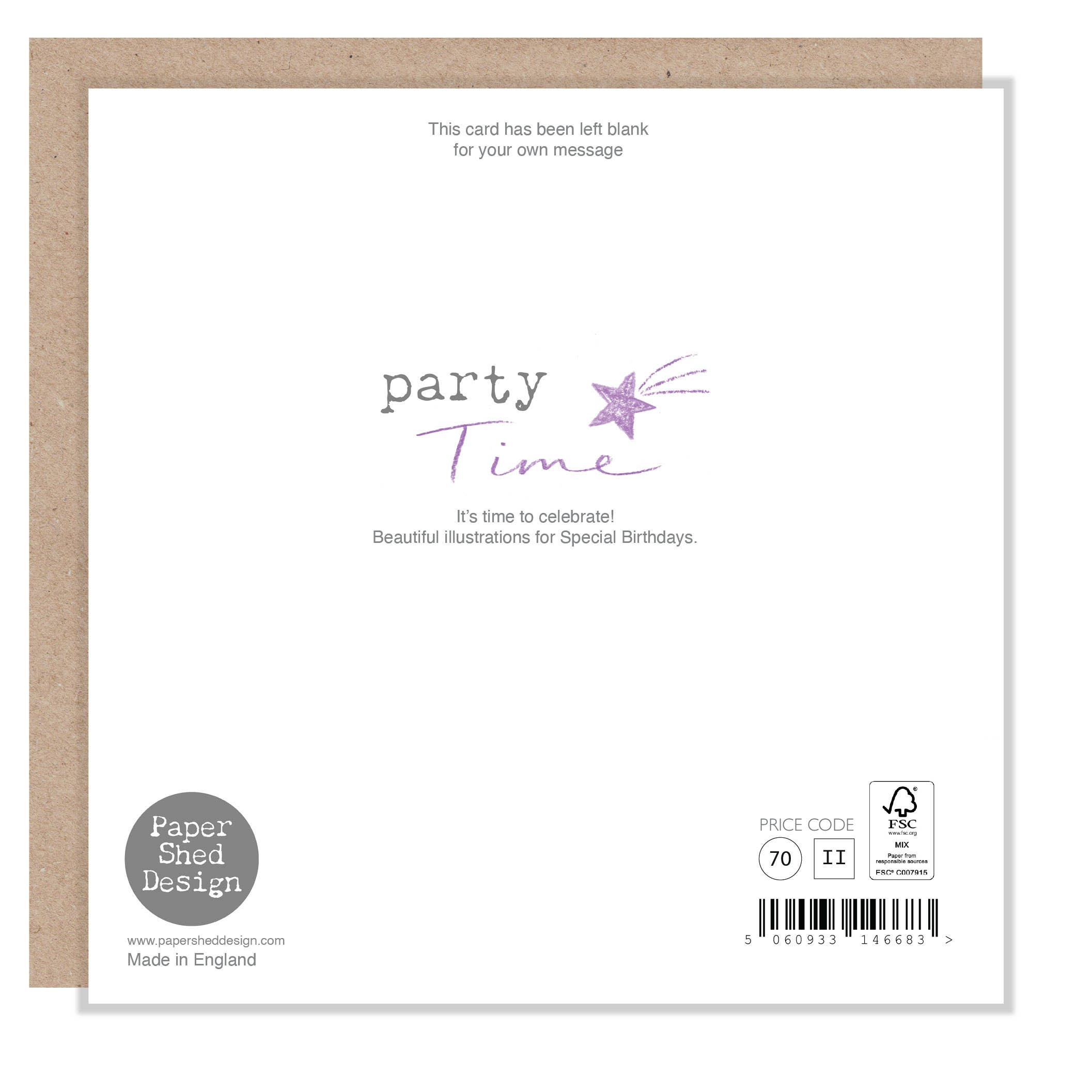 Paper Shed Design Ltd – wholesale Birthday card – Age 7 Birthday Card - Puffin design - Party Time - PTAGE071