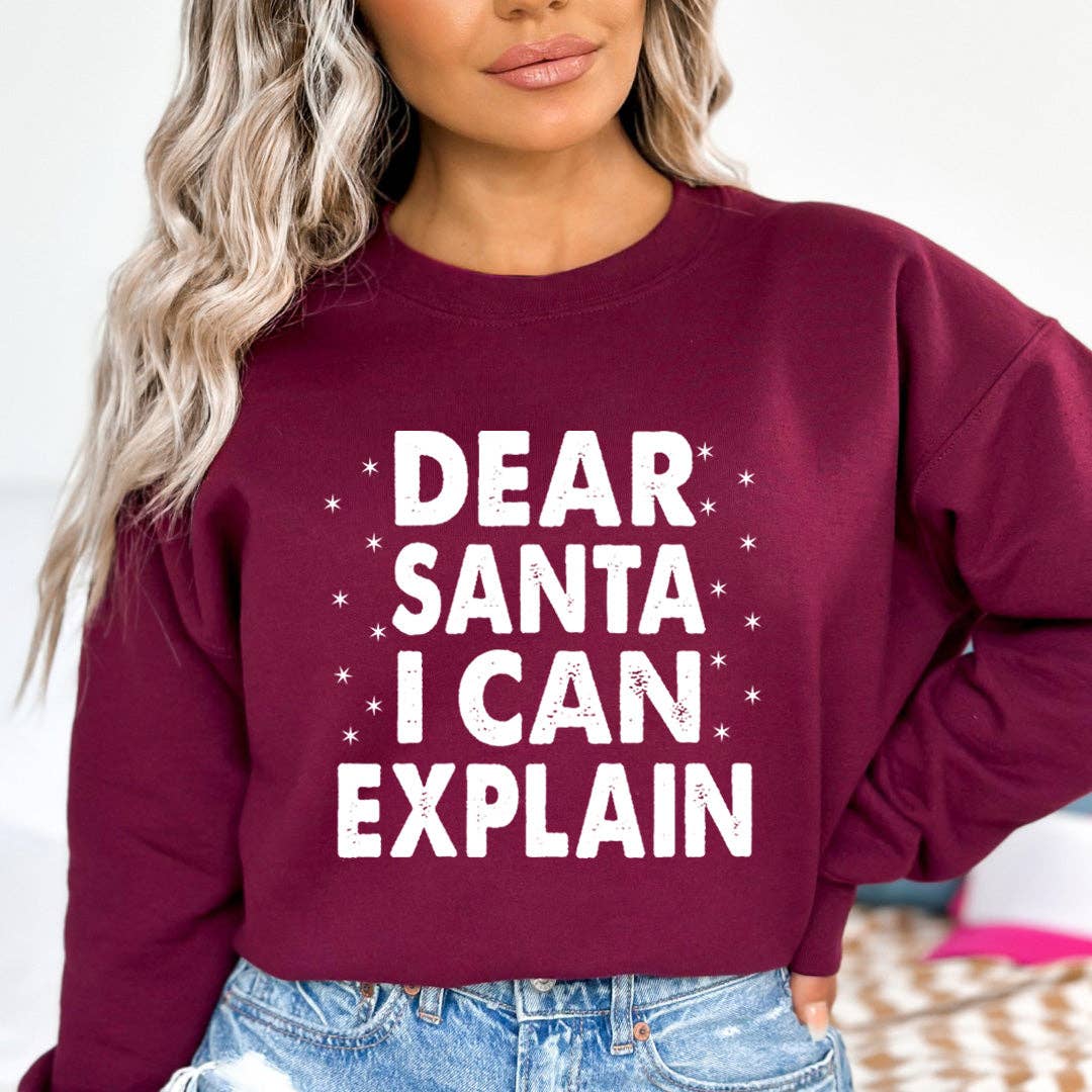 LA Shirt Company - Wholesale Graphic Sweatshirt - Women's - Dear Santa I Can Explain - Sweatshirt & Hoodie3