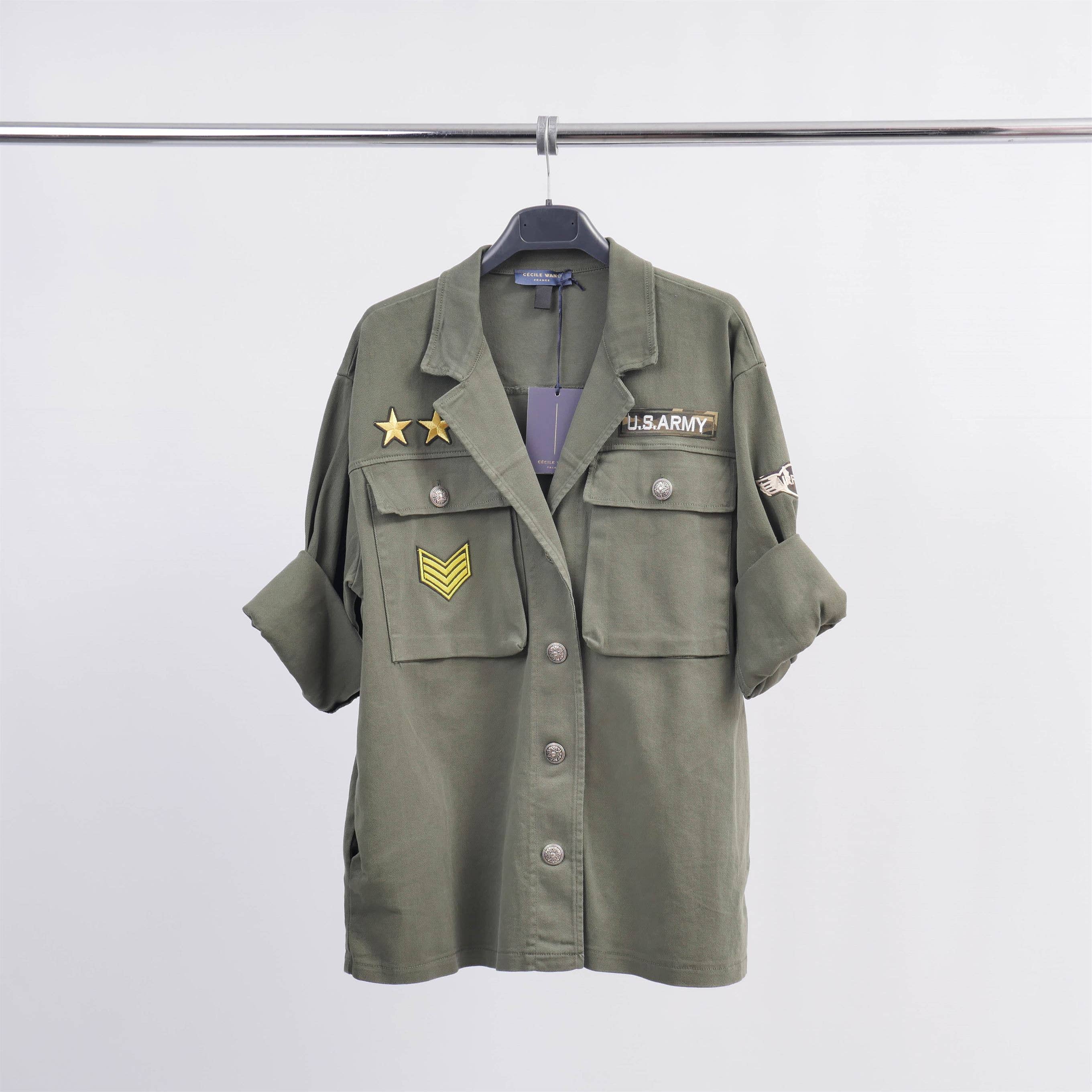 Khaki CVA521727 military jacket for wholesale on Faire3