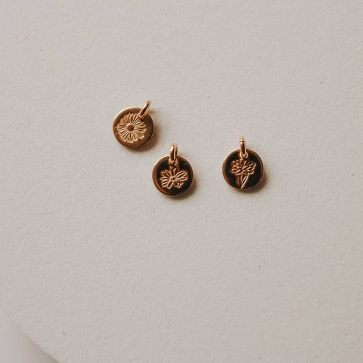 Ever Aster - Wholesale Individual Charm/Pendant - Small Birth Month Flower Charm Add Ons6