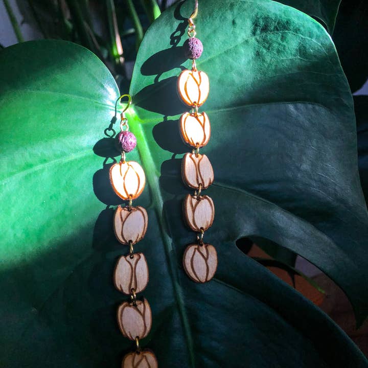 lovelevel - Wholesale Dangle Earrings - Lava Aromatherapy Earrings | Pikake Jasmine1