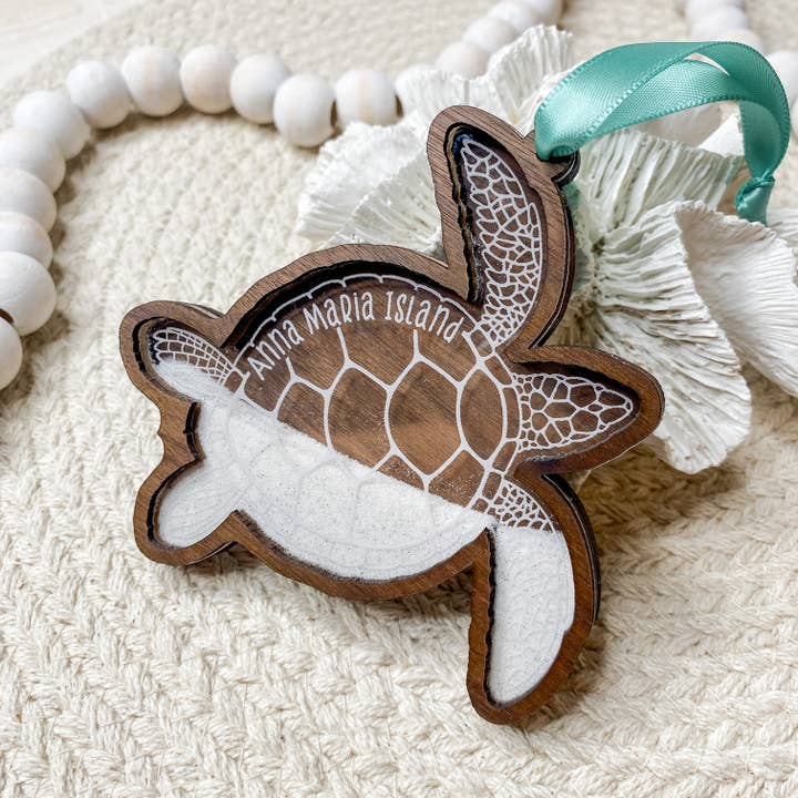 The Cottonseed Marketplace - Wholesale Ornament - Sand Keepsake Ornament - Sea Turtle3