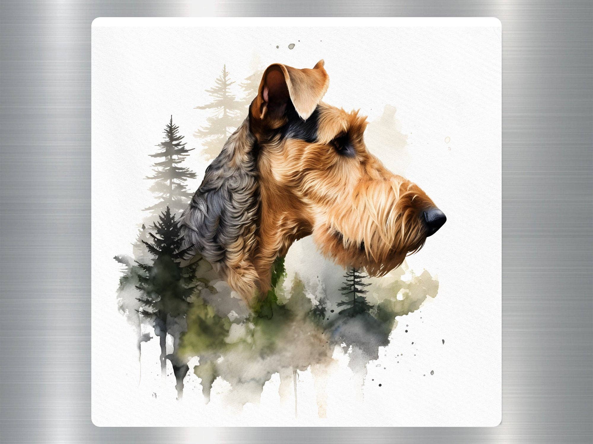 GraffMerch.com – wholesale Telefon- och laptopklistermärken – Airedale Terrier Hundklistermärke - Glansig yta0