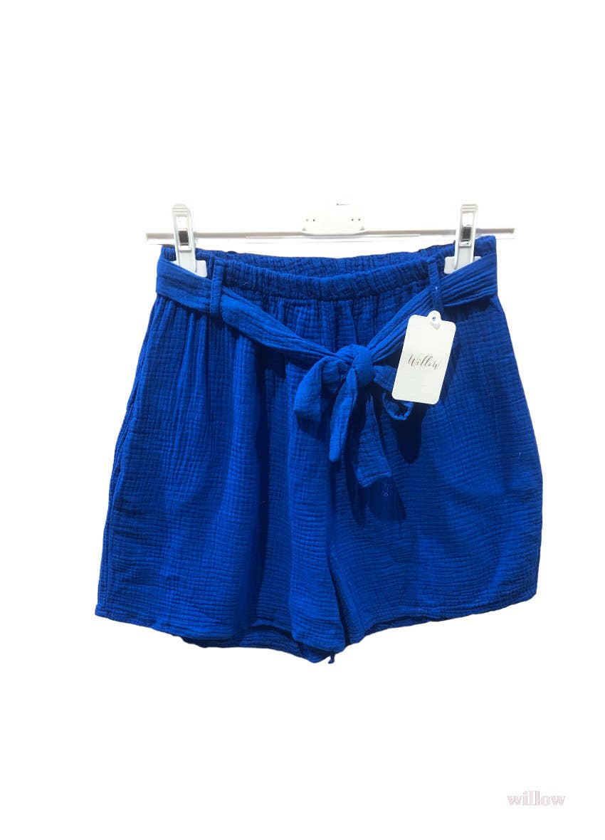 Moonsun - Vendita all'ingrosso Pantaloncini - Donna - Shorts in garza di cotone #2305 con cintura13