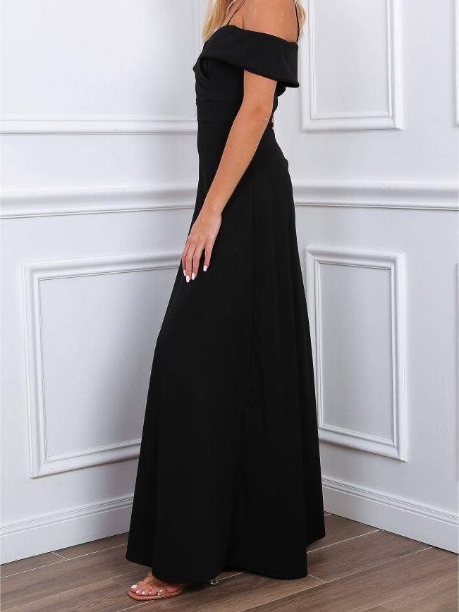 Alice'Desir - Wholesale Gown - Women's - 8892 A-line dress with boat neckline4