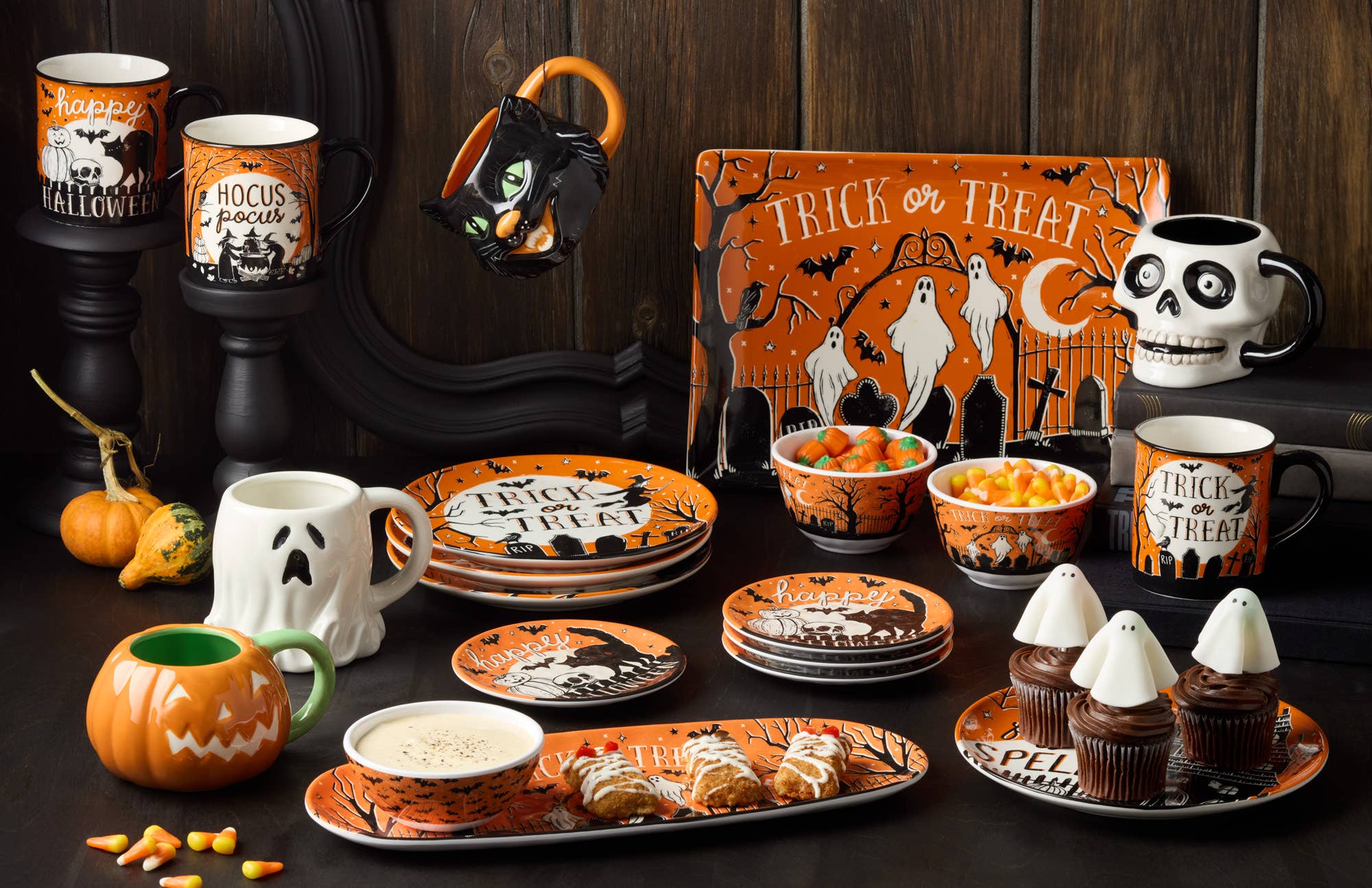 Certified International - Vendita all'ingrosso Piatto - Piatto da dessert Scaredy Cat per Halloween, 21,6 cm3