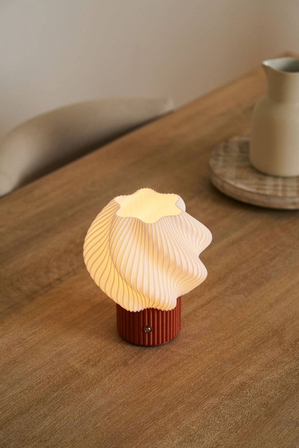 Colorless Mini Swirl Portable Lamp, Wireless and Rechargeable for wholesale on Faire5