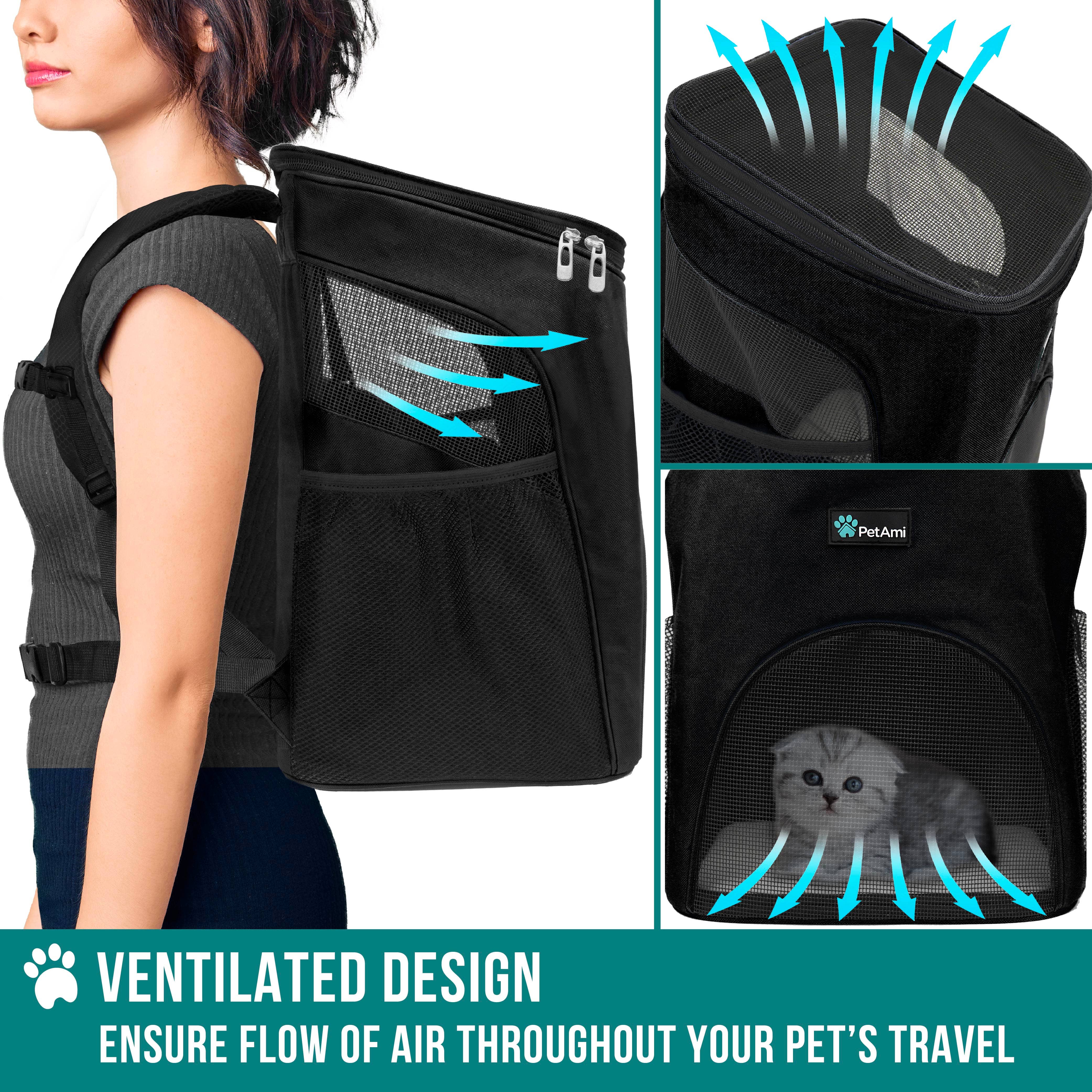 PetAmi - Vente Caisse de transport – chat et chien - Sac à dos pour animal avec entrée unique classique67