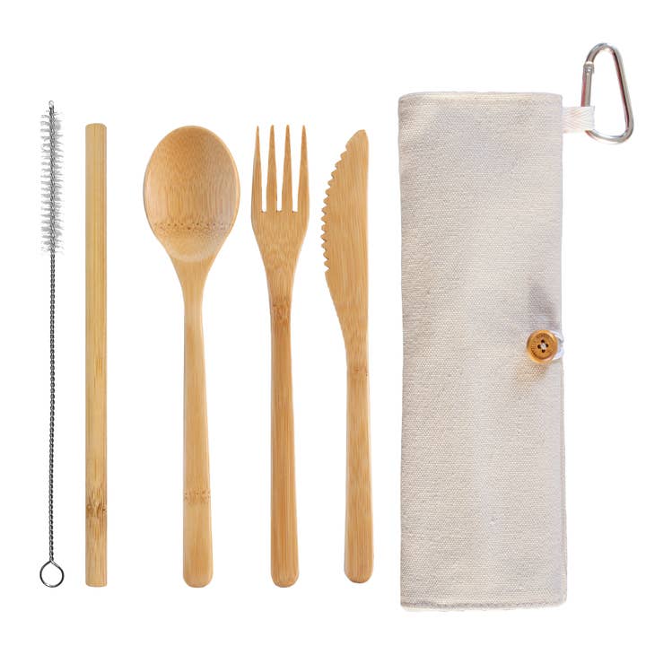 Totally Bamboo - Wholesale Assorted Cutlery Set - Reusable Bamboo Take-Along Utensil Roll