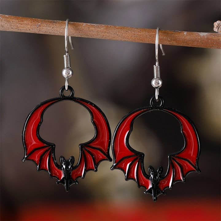 ACCITY - Wholesale Dangle Earrings - PERSONALIZED FUNNY DARK BAT PENDANT EARRINGS_CWAJE1973