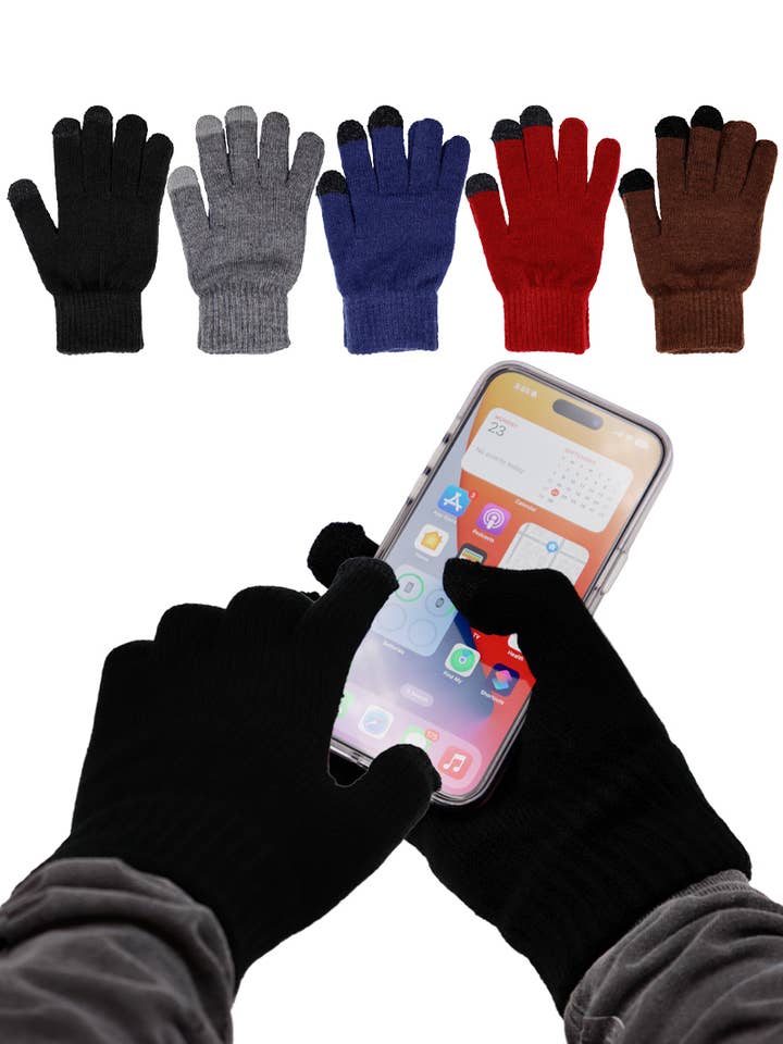 Luvas de inverno com ecrã táctil neutro escuro para homem por atacado de Cap Zone