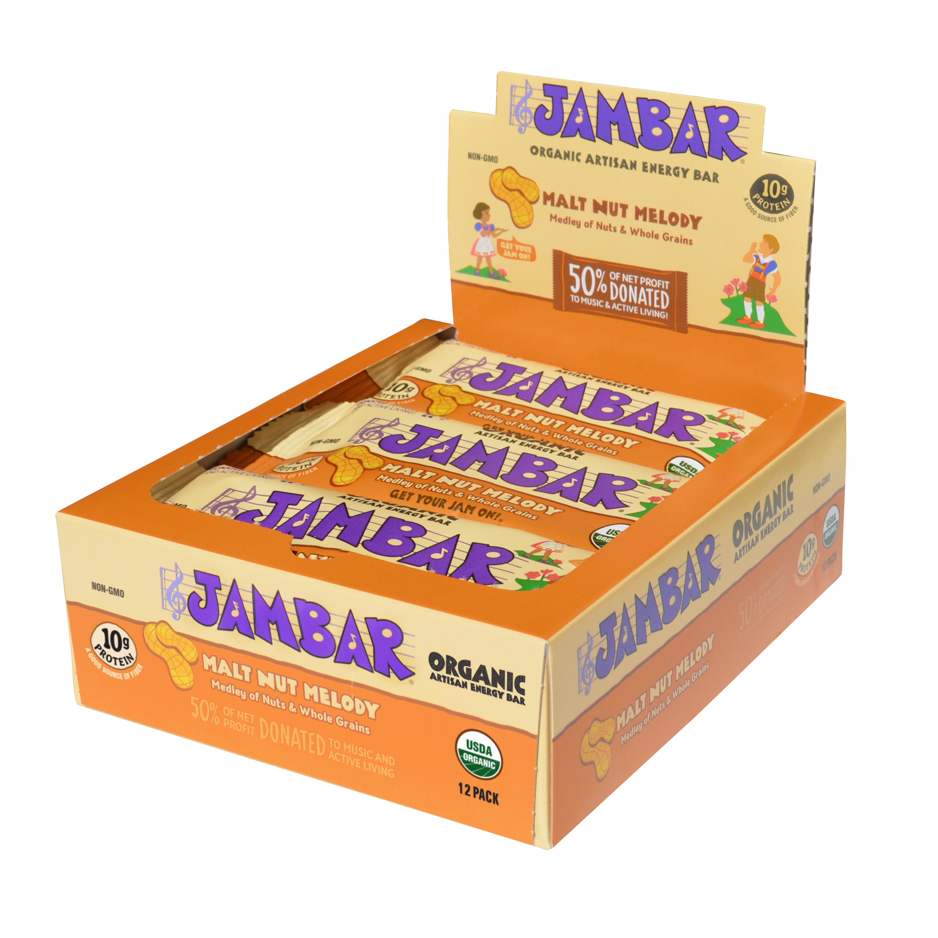 JAMBAR - Wholesale Snack Bar - JAMBAR Organic Energy Bar Malt Nut Melody3