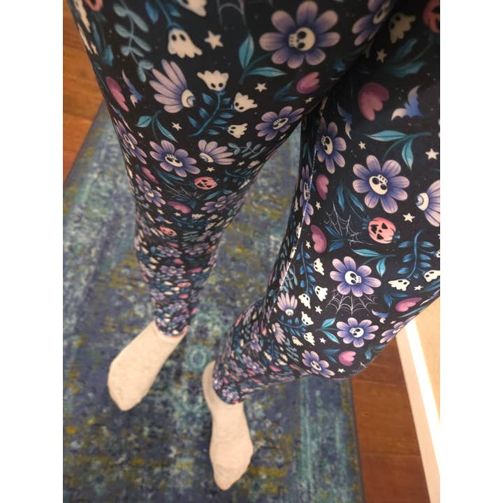 Bloom and Gloom Semi-Exclusive Leggings - High-quality Handcrafted Vibrant Spring Spooky for wholesale by Beautifully Unique® Bootique