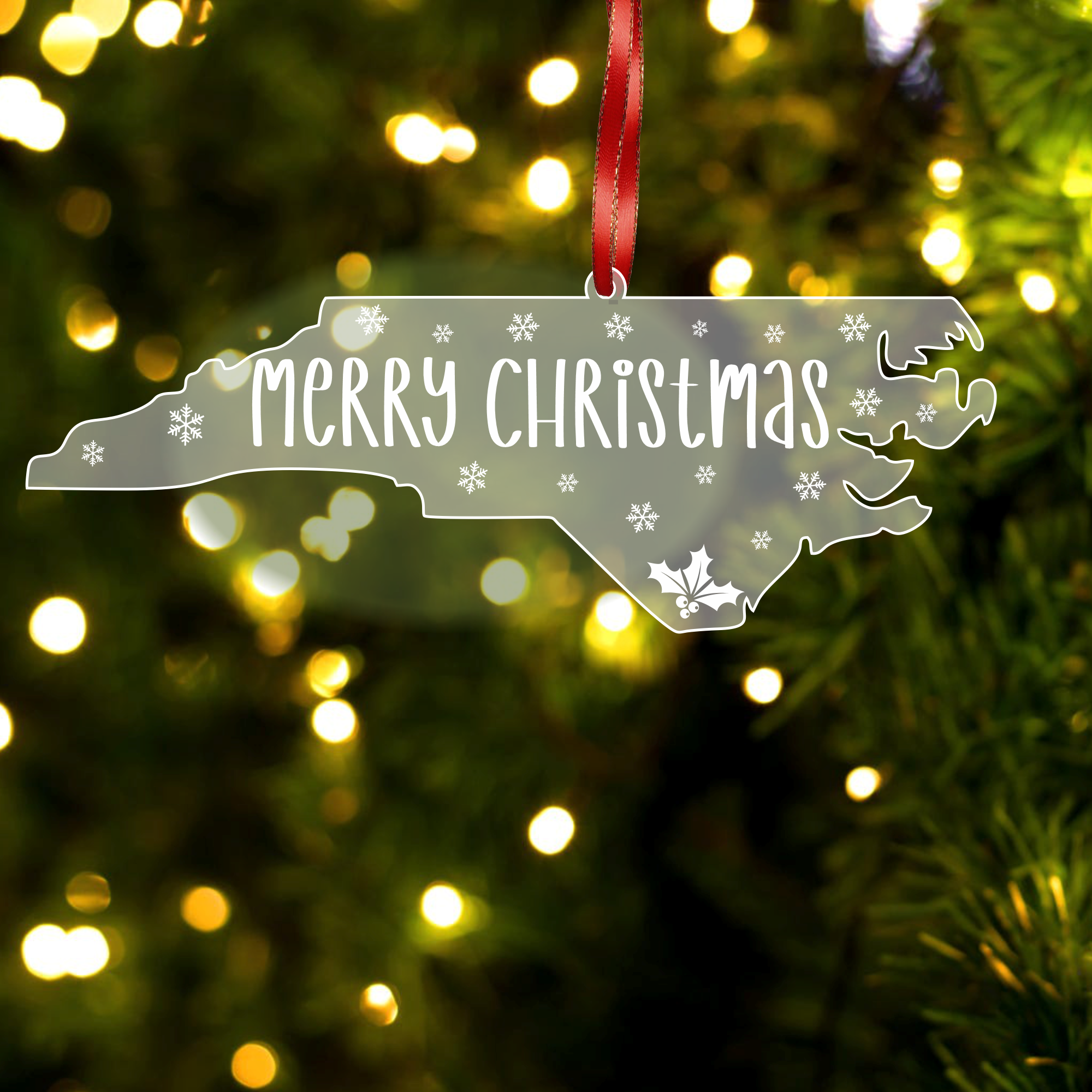 Blue Ridge Mountain Gifts - Vente Objets de décoration - Caroline du Nord - Décoration en acrylique - Joyeux Noël0