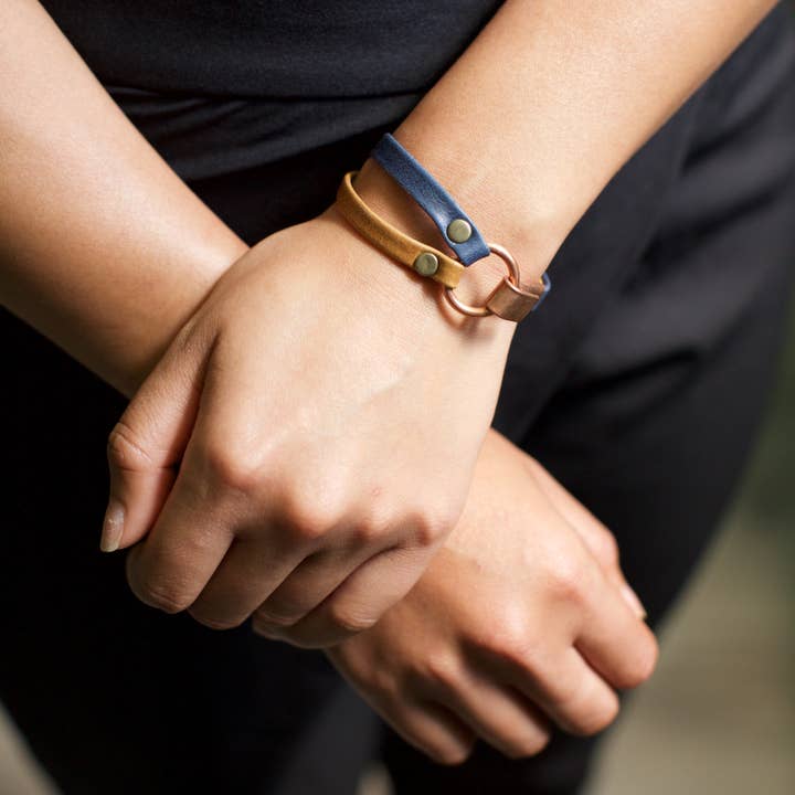 Lucia's Imports – wholesale Manschettarmband – Kopparlås Läder Armband