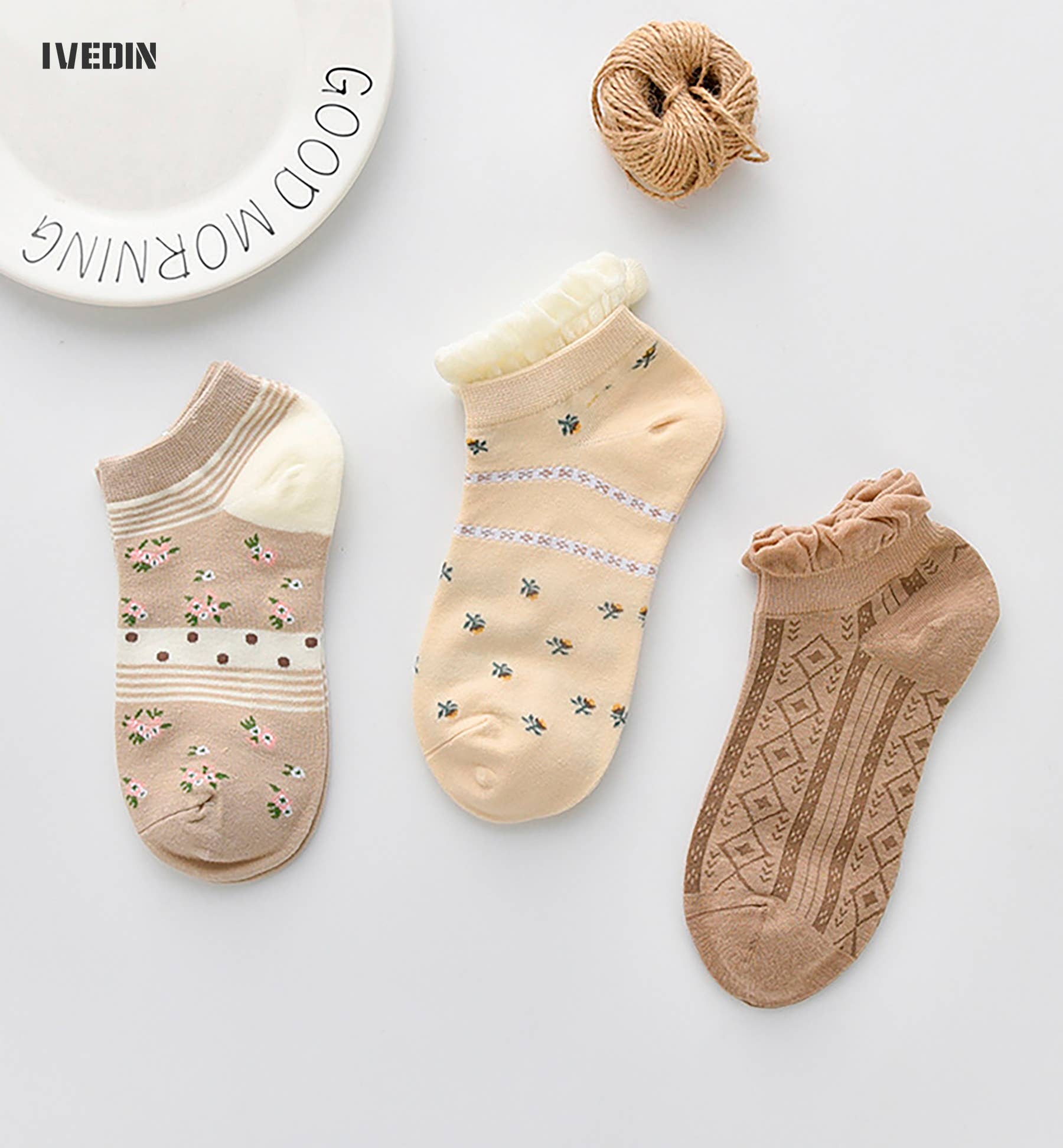 Ivedin - Wholesale Socks - Women's - Cotton Ankle Socks Color Pack7