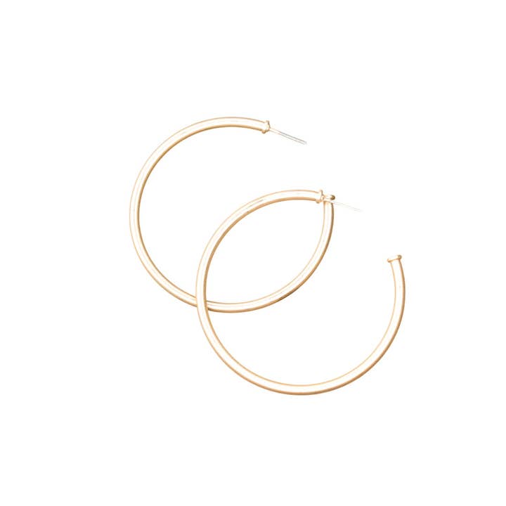 Epp and Co - Wholesale Hoop Earrings - Matte Gold Skinny Hoop