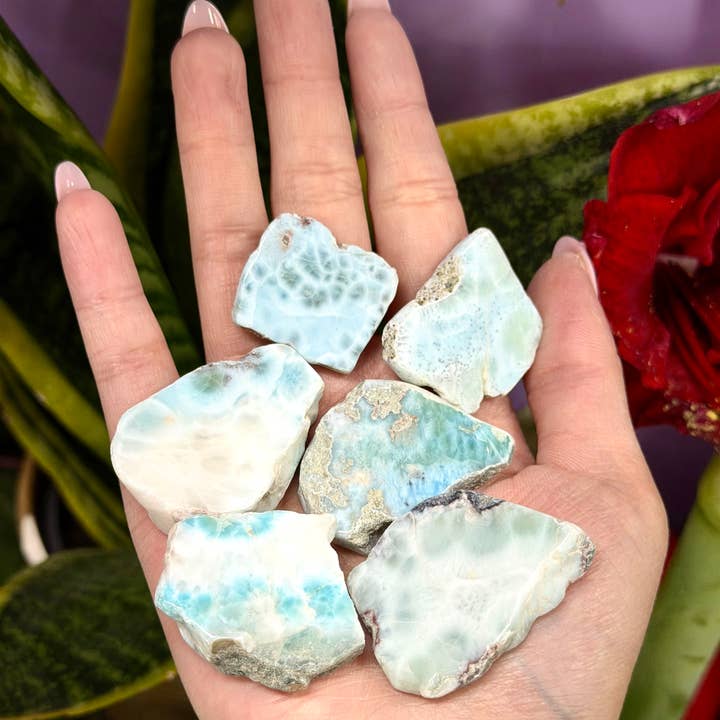 KayleeNYC – wholesale Spiritual stone/crystal – Wholesale Lot 1 lb Natural Larimar Slabs Crystal Healing10
