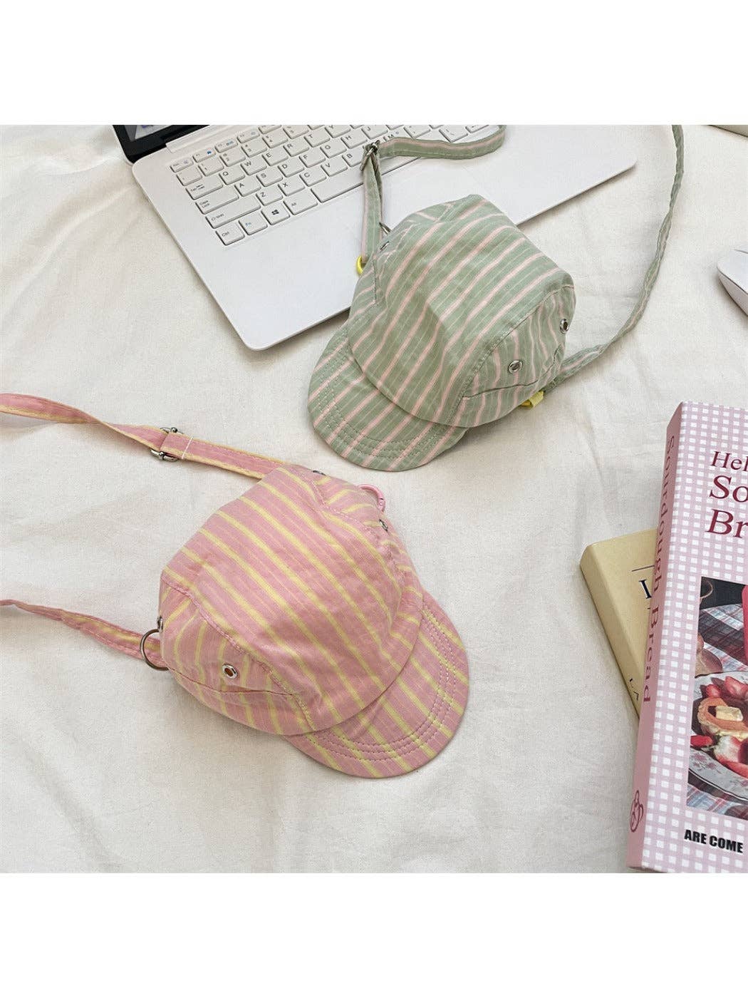 Funkyrel® Atzbranding Limited - Wholesale Crossbody Bag - Women's - Cosbai – Retro Stripe Hat-Shaped Crossbody Bag6