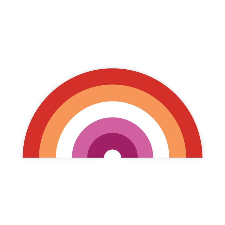Autocollant arc-en-ciel Lesbian Pride pour la vente par The Little Gay Shop
