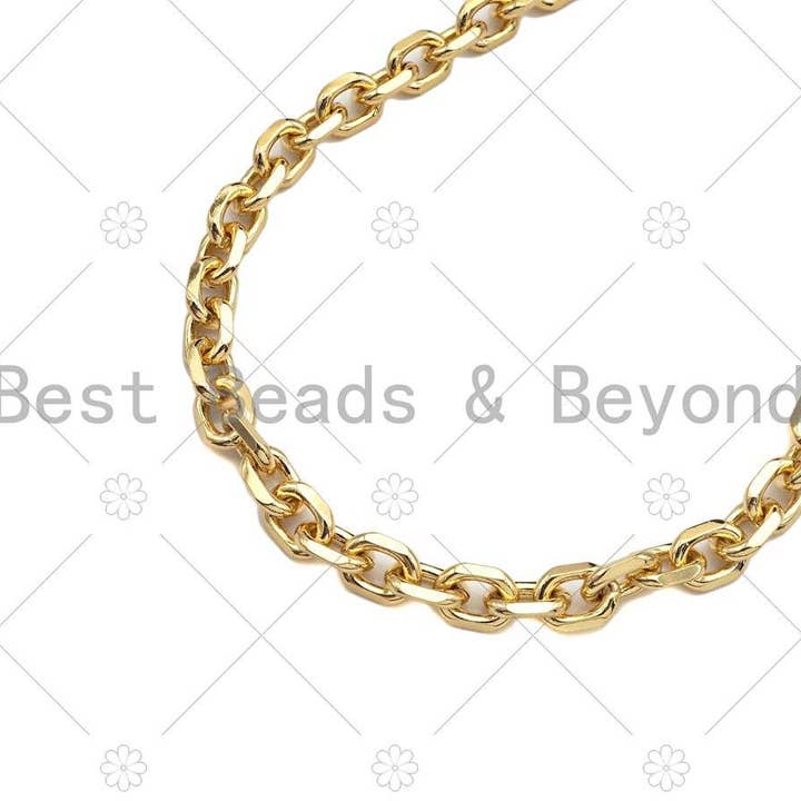 BestBeads&Beyond - Wholesale Link & Chain Necklace - 18" Gold Filled Chunky Oval Link Chain Necklace, sku#LD18