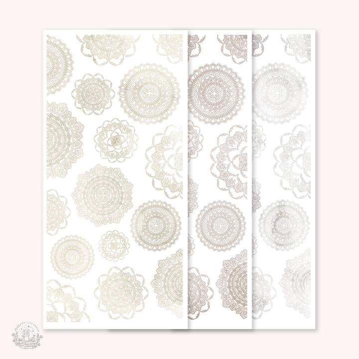 Essentials - Watercolor doilies stickers (EJ 01 02 03) for wholesale by Hello Petite Paper