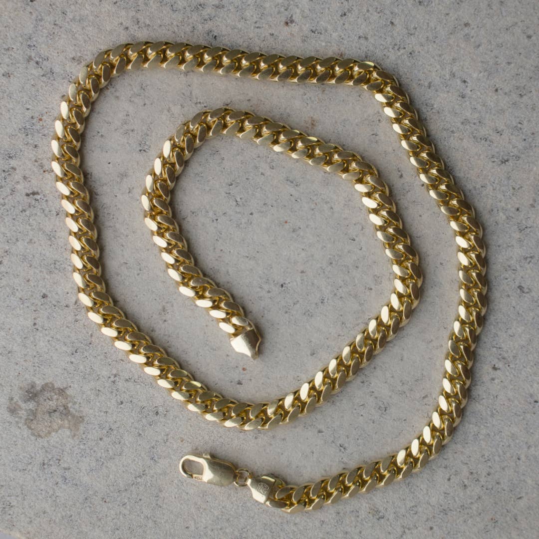 Aurora Jewels – Großhandel Gliederhalskette –  Miami Cuban Panzerkette 7,7 mm 4