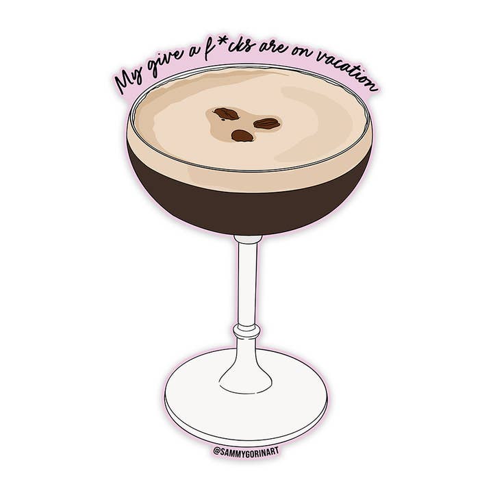 My Give a F*cks Espresso Martini klistermærke for engroshandel hos Sammy Gorin LLC