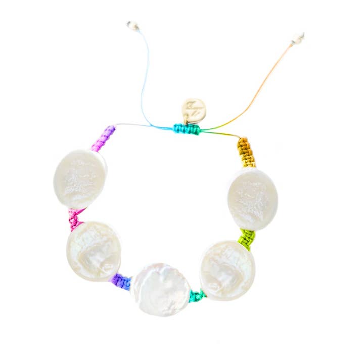 Mønt perle armbånd - Rainbow Cord for engroshandel hos Adriana Pappas Designs