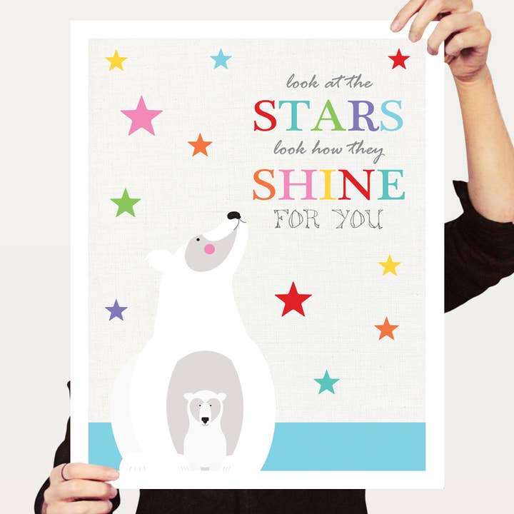 Creative Monsoon - Wholesale Art Print - Kids & Baby - Stars Shine Polar Bear Print1