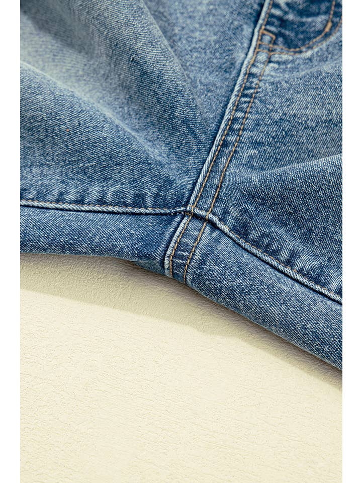 Dusk Blue Vintage Washed Seam Detail Shift Jeans (size 4-16) for wholesale on Faire7