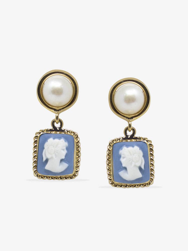 Vintouch Jewels – Großhandel Ohrhänger – Die geliebten himmelblauen Kamee-Ohrringe mit Perlen0