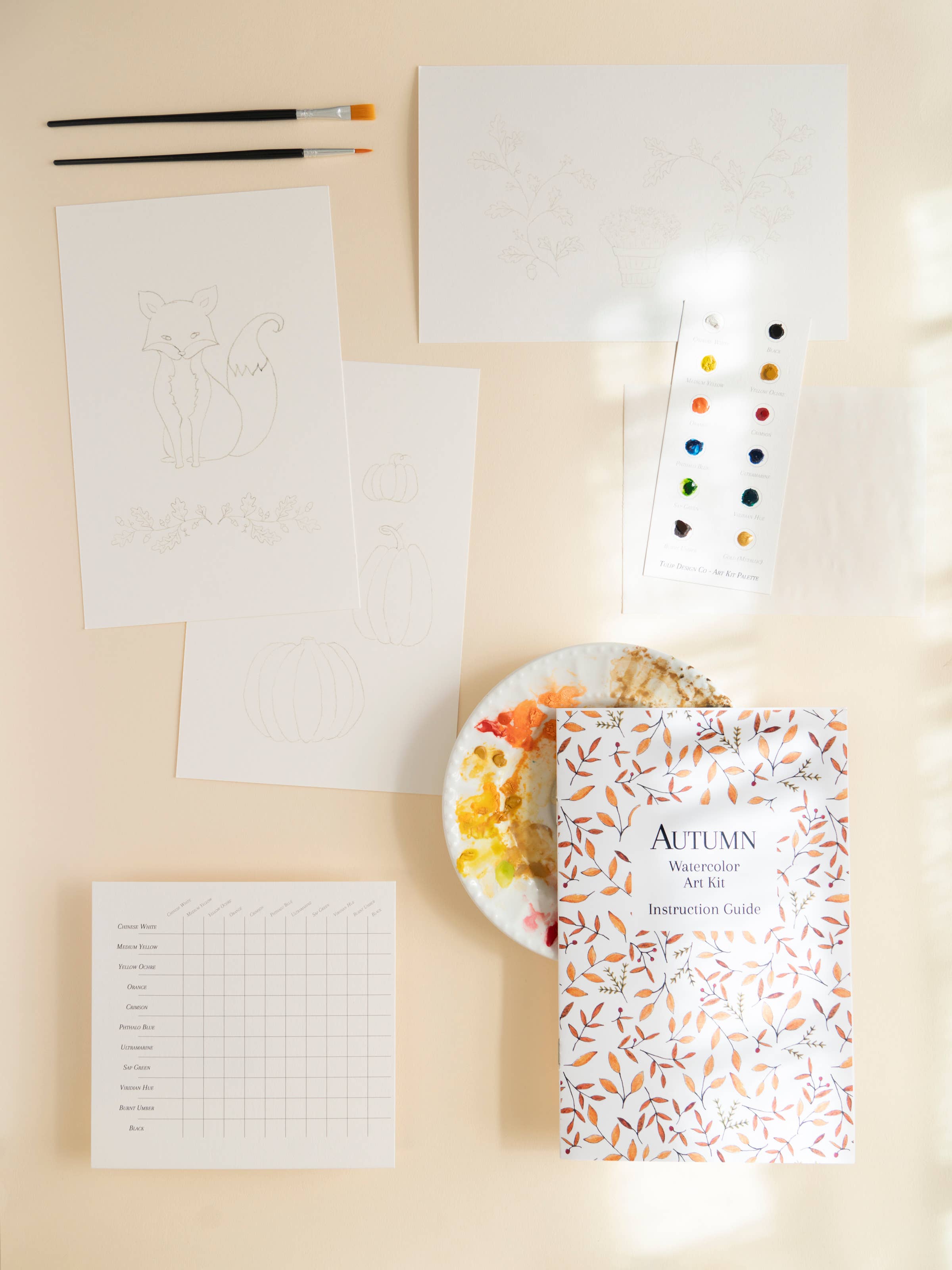 Tulip Design Company - Wholesale DIY Craft Kit - Autumn Watercolor Art Kit2