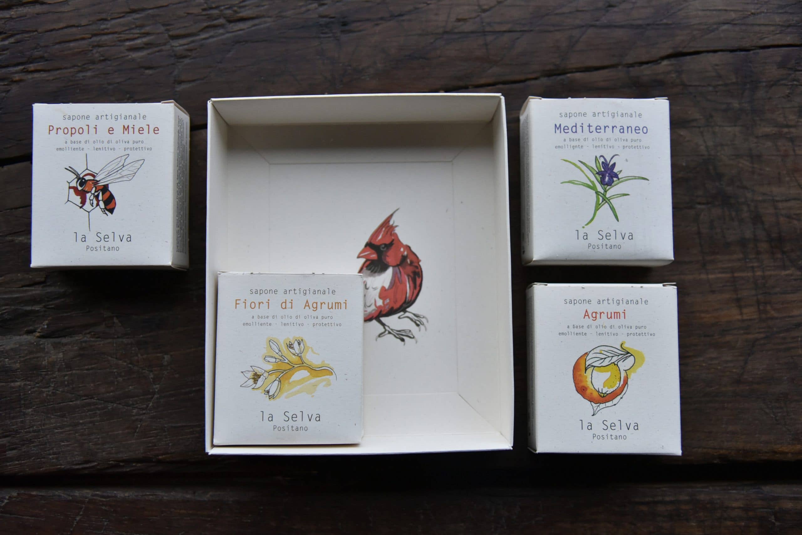 La Selva Positano Cosmetici Naturali – sabonete sólido por atacado – Caixa-presente com 4 sabonetes3