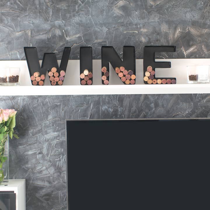 MADE EASY KIT - Wholesale Wine cork holder - Made Easy Kit Metal Letter Wine Cork Holder w/Wall Mount Kit119
