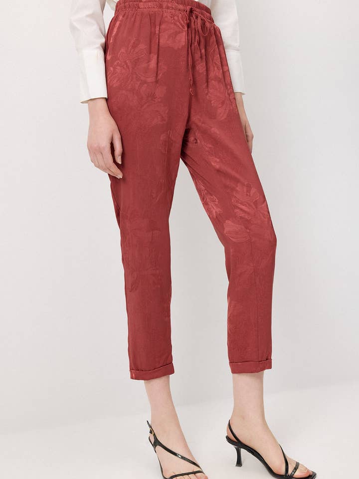 Jacquard Tapered Pants with Elastic Waist for wholesale by Touché Privé