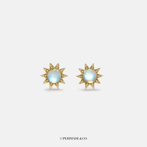 Sterling Silver Crystal Open Circle Studs - Clear by Sosie Designs