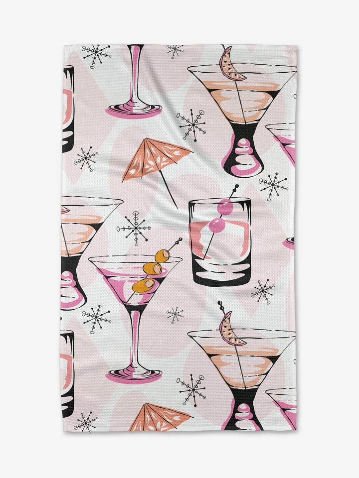 Cocktail Hour Tea Towel for wholesale by Geometry