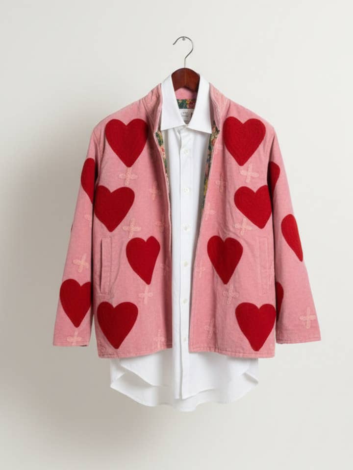 Light Pink and Hot Pink Velvet Jacket for wholesale by Chap and Graham Designs