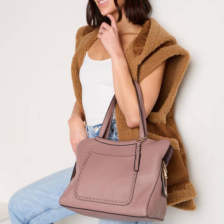 Jen & Co. - Vendita all'ingrosso Borsa tote - Donna - Borsa Hunter M2601 con tasca frontale invecchiata