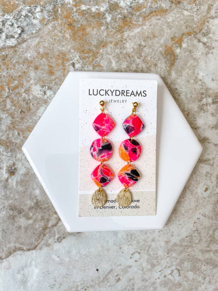 Jenny Handmade Polymer Clay Dangle Earrings for wholesale by LuckyDreams