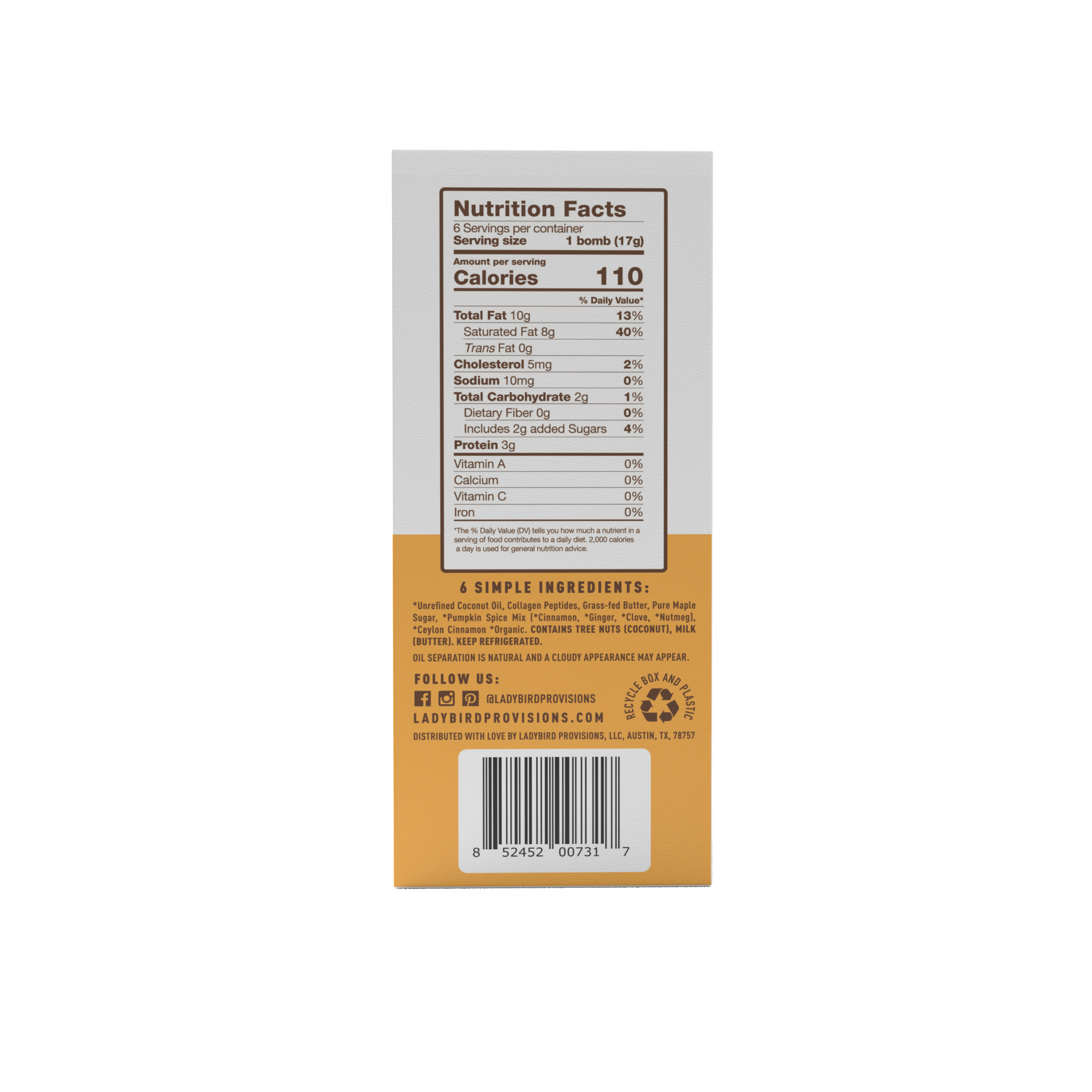 Ladybird Provisions - Wholesale Creamer - Pumpkin Spice Coffee Bombs, 6 ct2