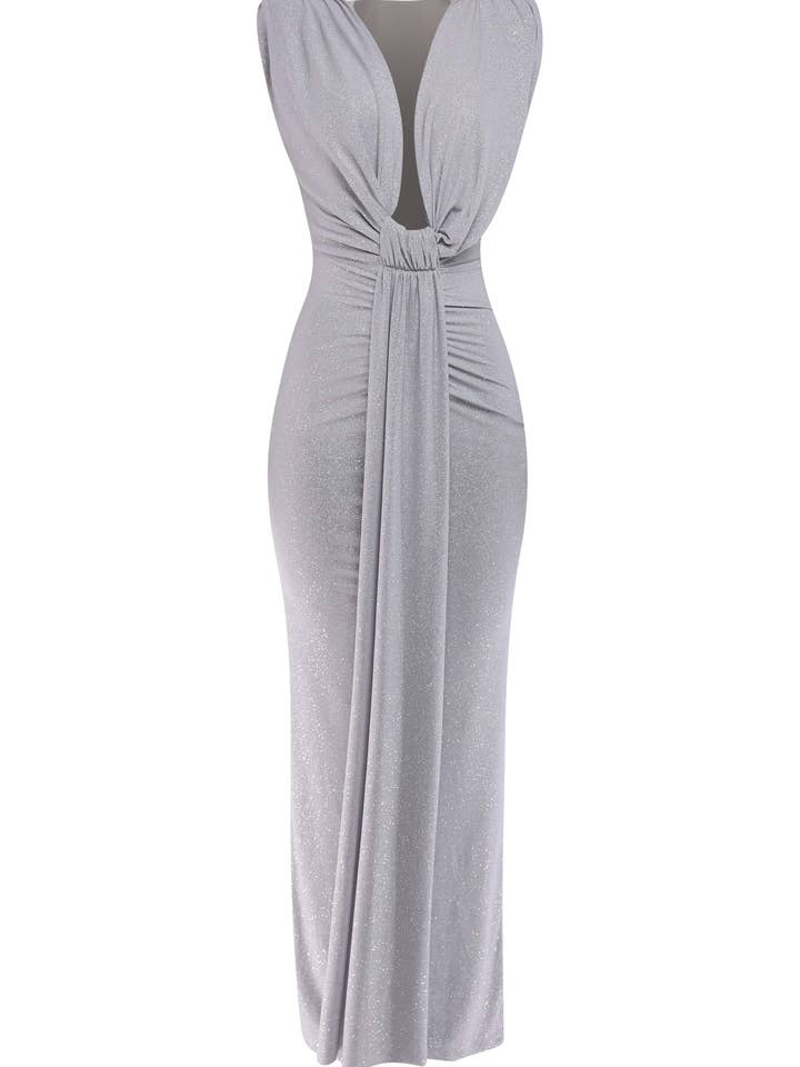 Deep V neck drape down maxi dress for wholesale by K Too