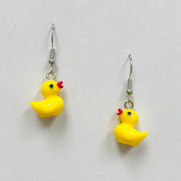 SimpleNGreat - Wholesale Dangle earrings - Tiny Rubber Ducky Earrings 3D Face to Face cute duck1