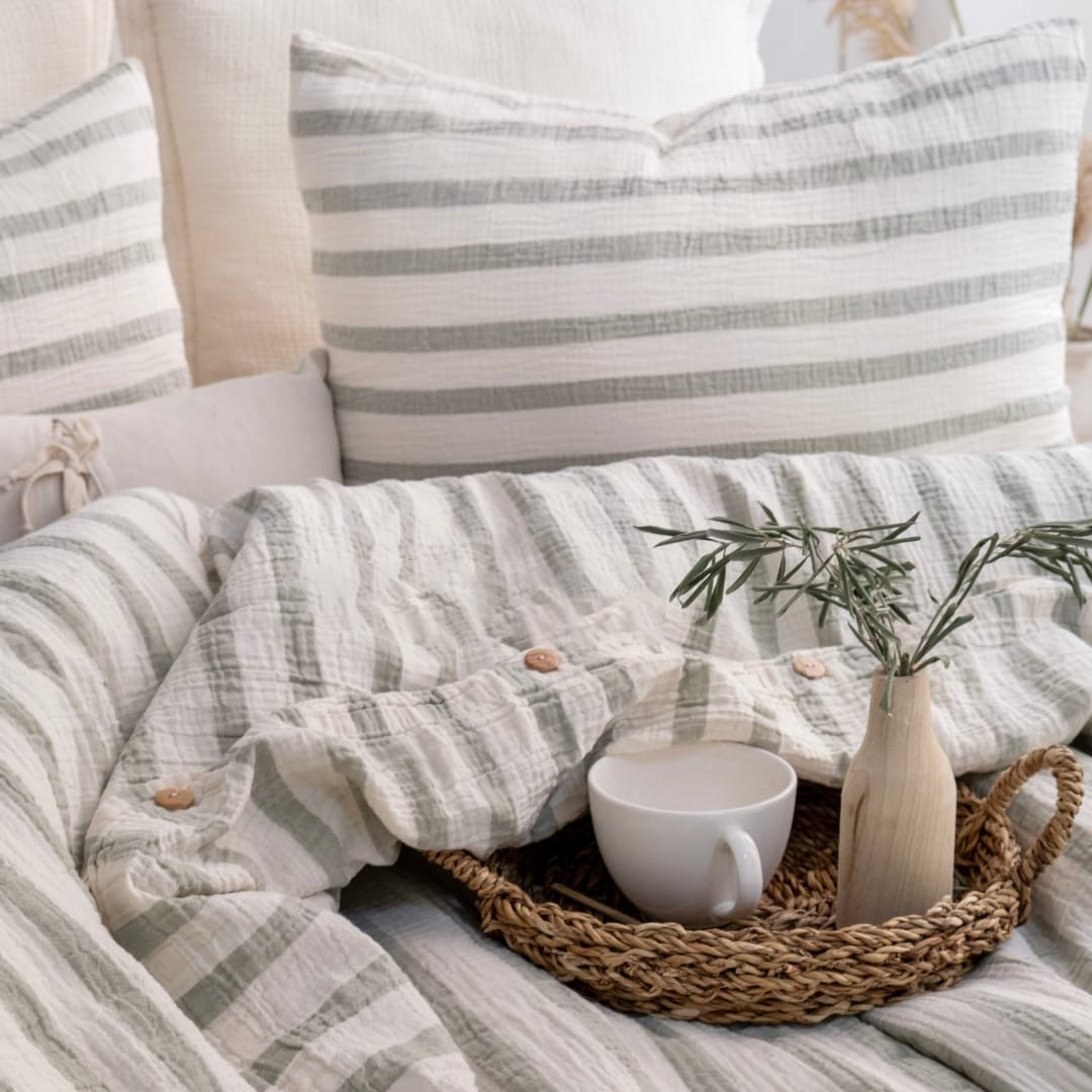 Naturloom - Wholesale Bedding Set - GOTS Certified Organic Muslin Duvet Cover Set with Fitted Sheet and Pillowcases – Hypoallergenic Cotton Bedding4