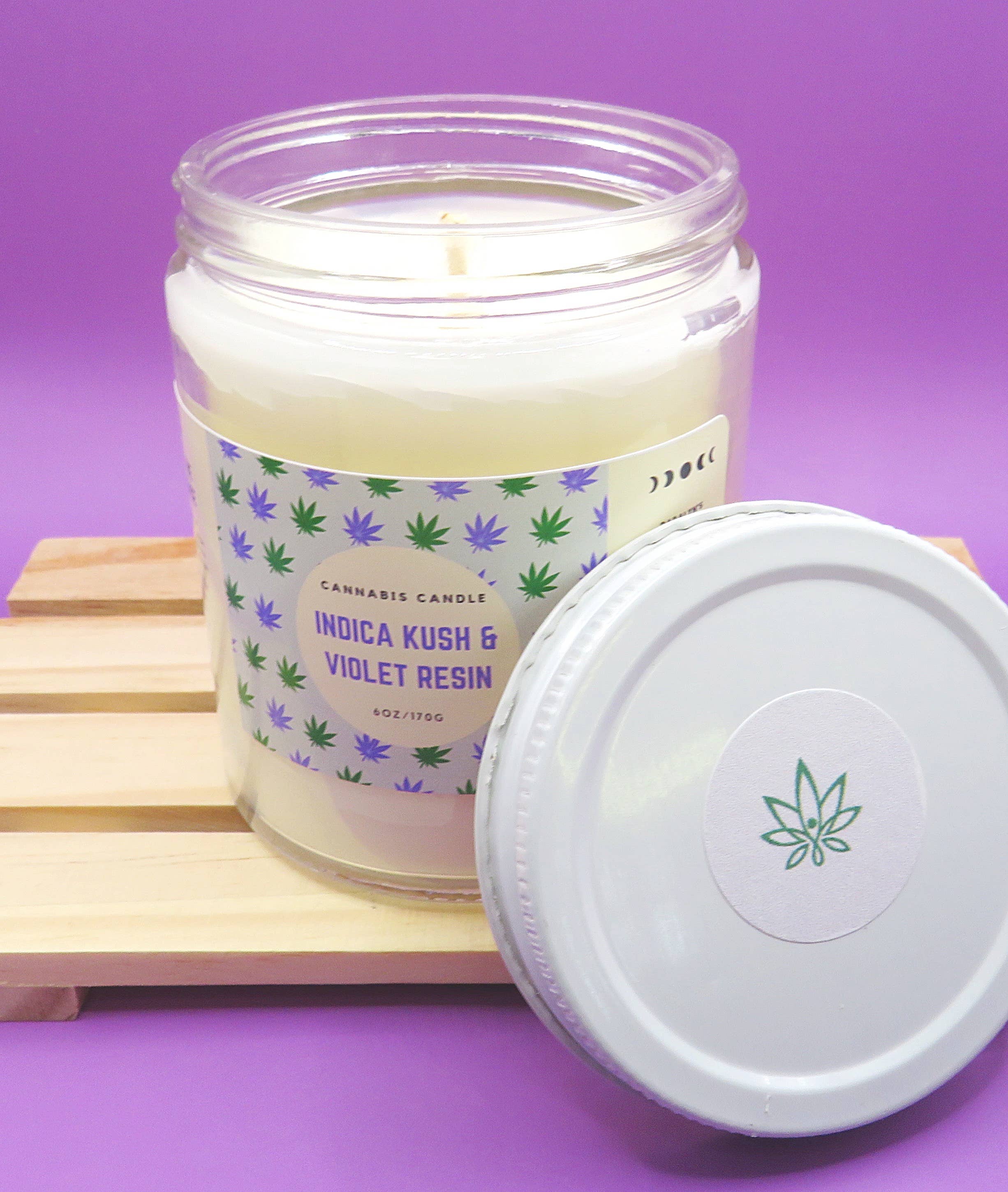 Daralyn's Designs – Vela em jarro/copo por atacado – Vela de cannabis | 6oz | Cera de cânhamo1