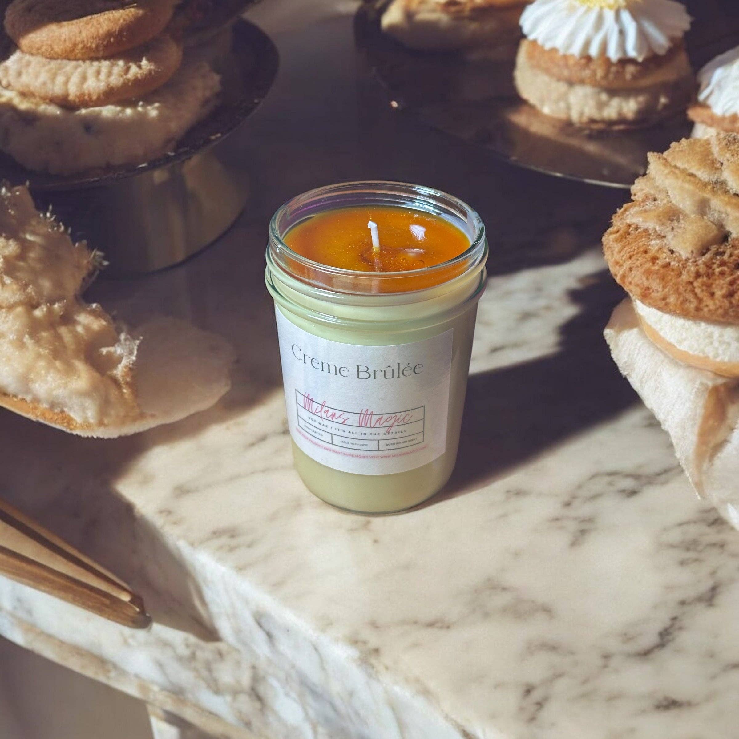 Milans Magic - Vente Bougie en bocal - Bougie de Luxe Crème Brûlée2