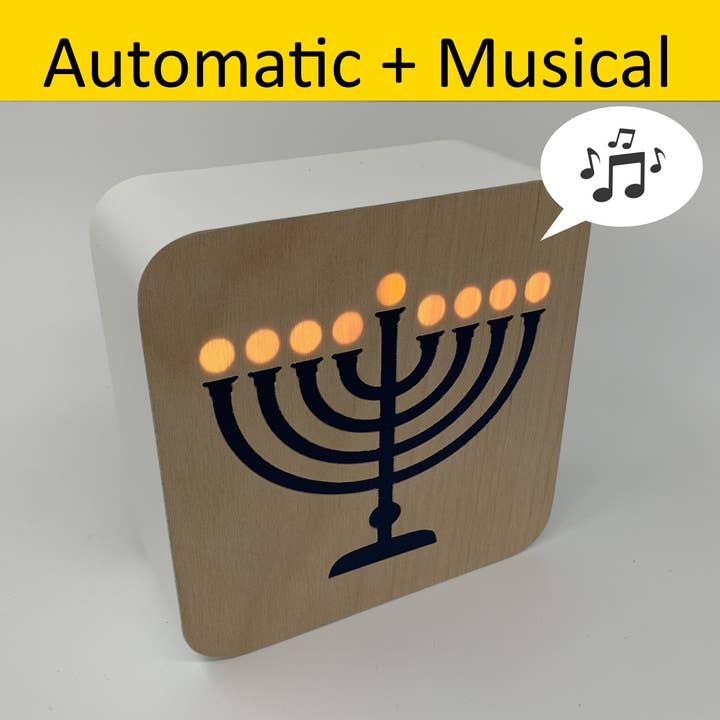 Hi-Tech Hanukkah Menorah with Lighting & Music "HanuKron" for wholesale by Digital Horology